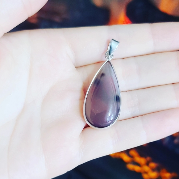 Cute Rainbow Agate Teardrop Pendant - Picture 4 of 4